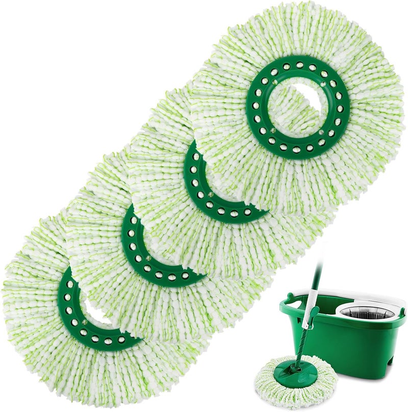 MXZONE 4 Pack Spin Mop Head Replacement Compatible with Libman Tornado, Microfiber Mop Head for Libman Tornado Spin Mop System, Machine Washable Mop Refill Head, Easy to Replace - Image 1